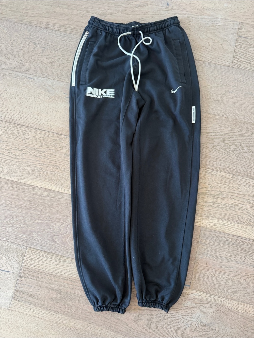 Nike Black Kids Sweatpants with White Logo Accents